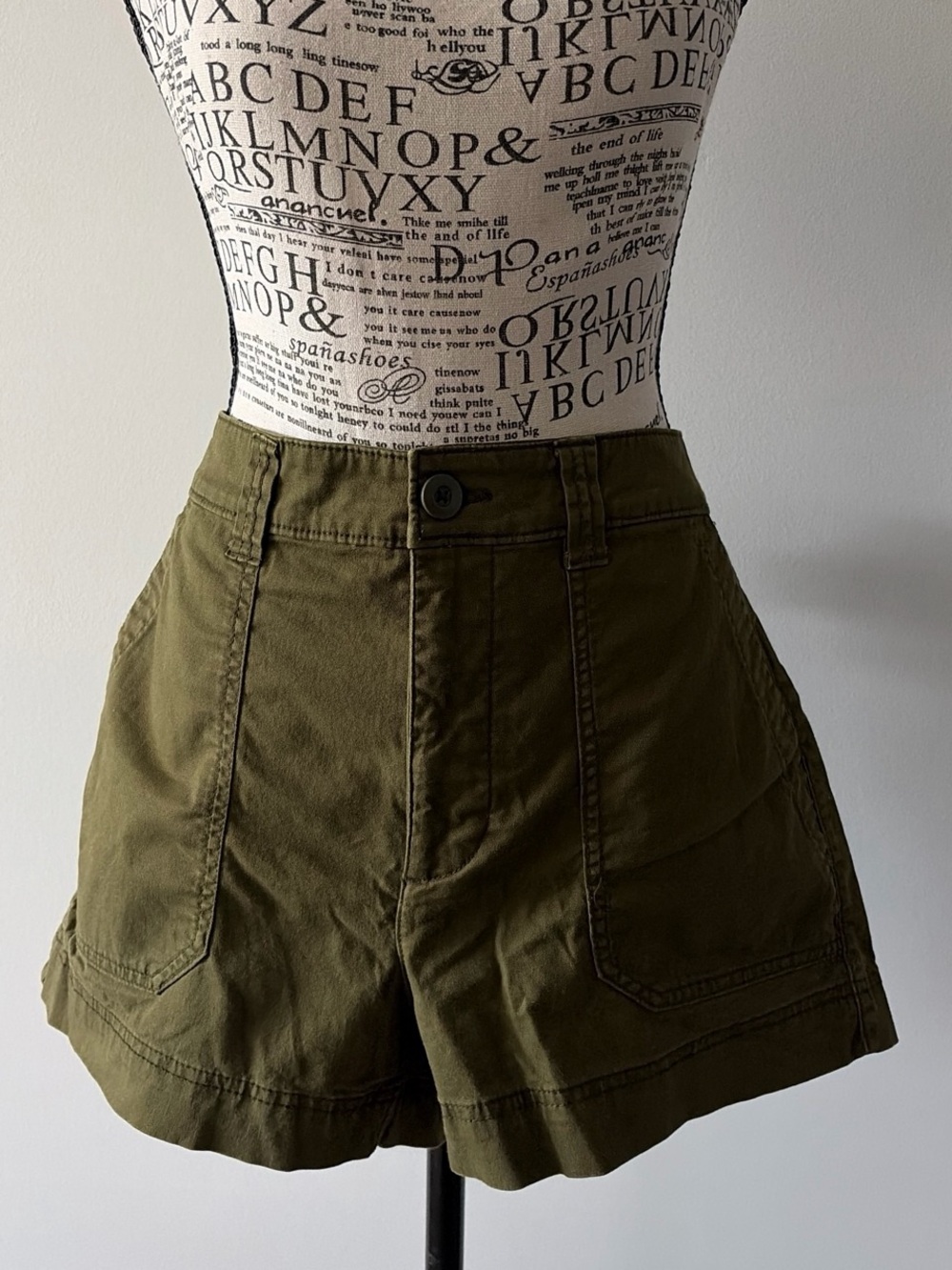 Old Navy Olive Utility High-Rise Shorts